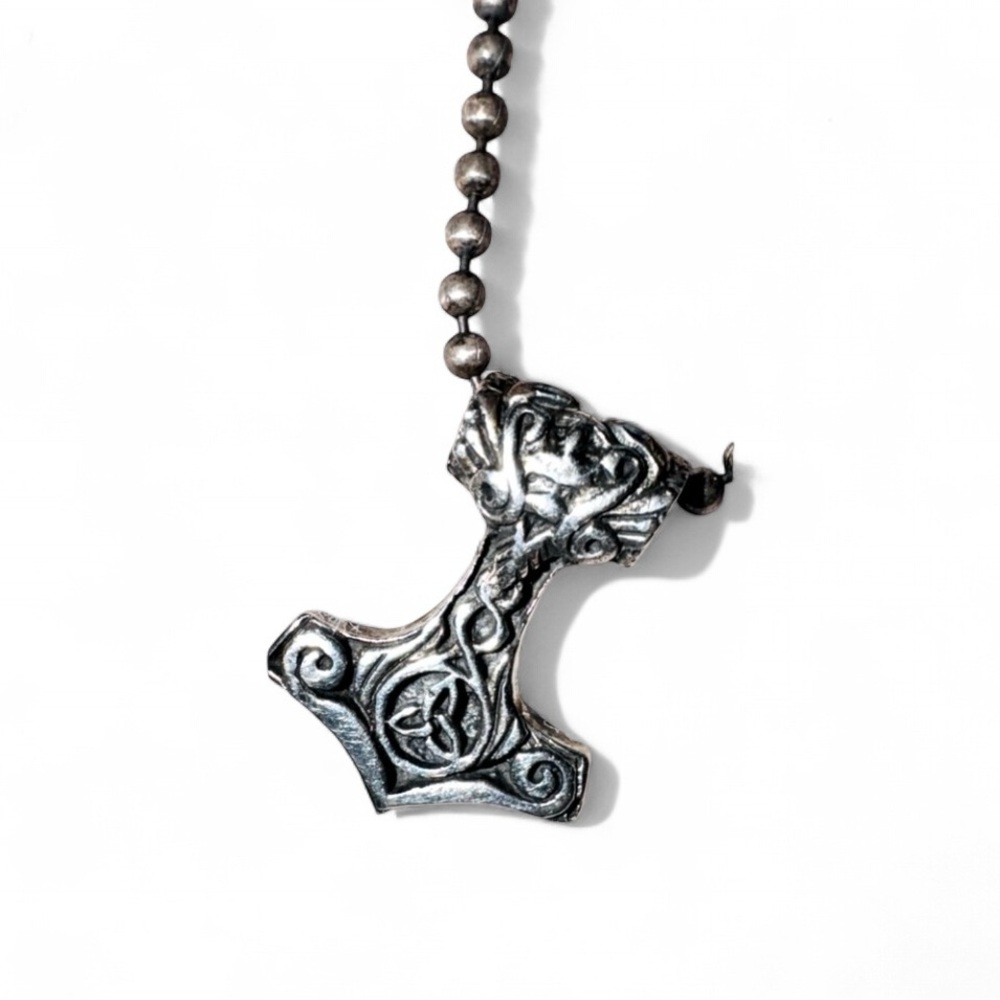 .925 Silver VIKING Pendant & ball chain necklace